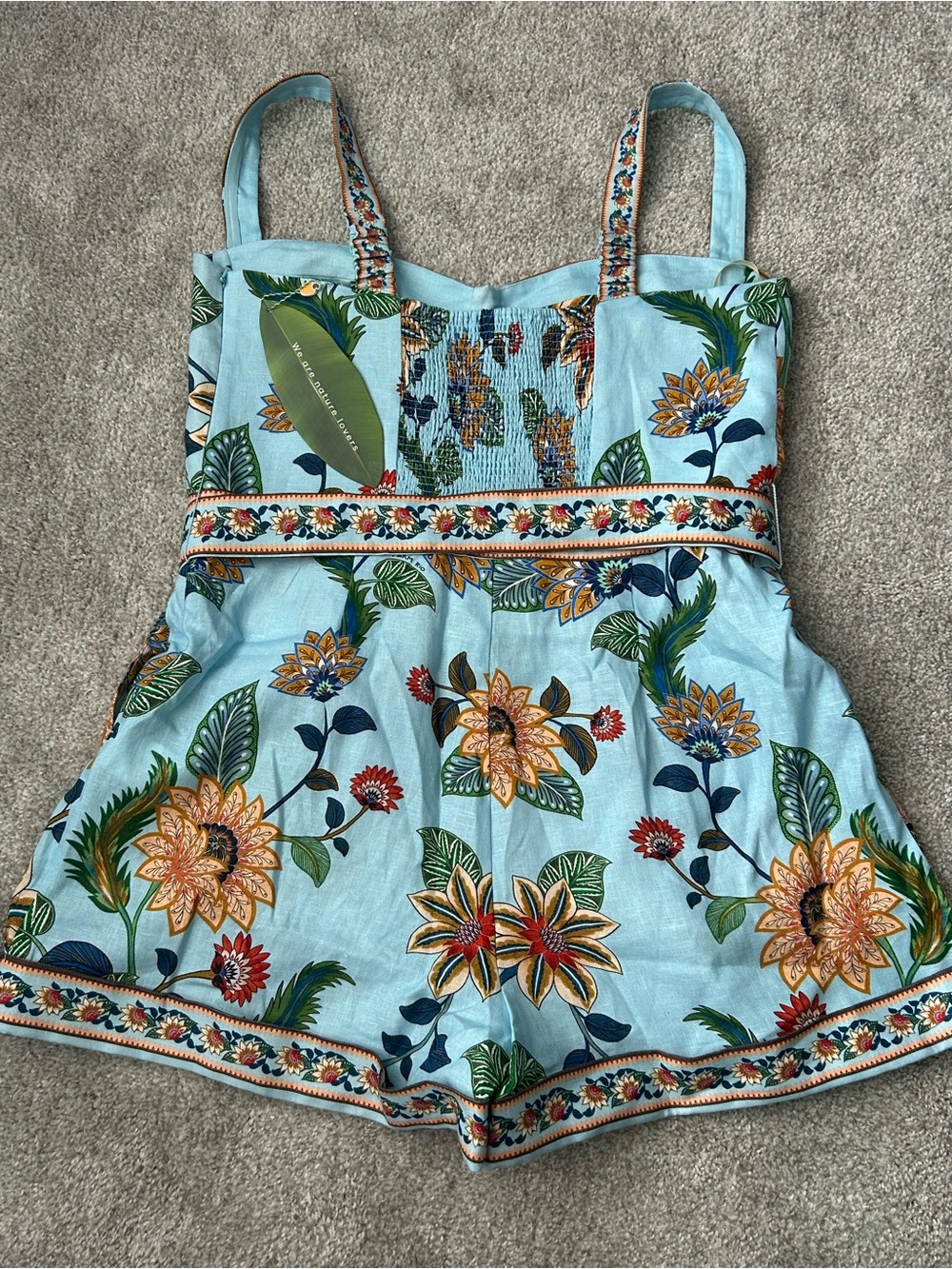 Farm Rio Floral Delhi Light Blue Romper - Picture 10 of 10